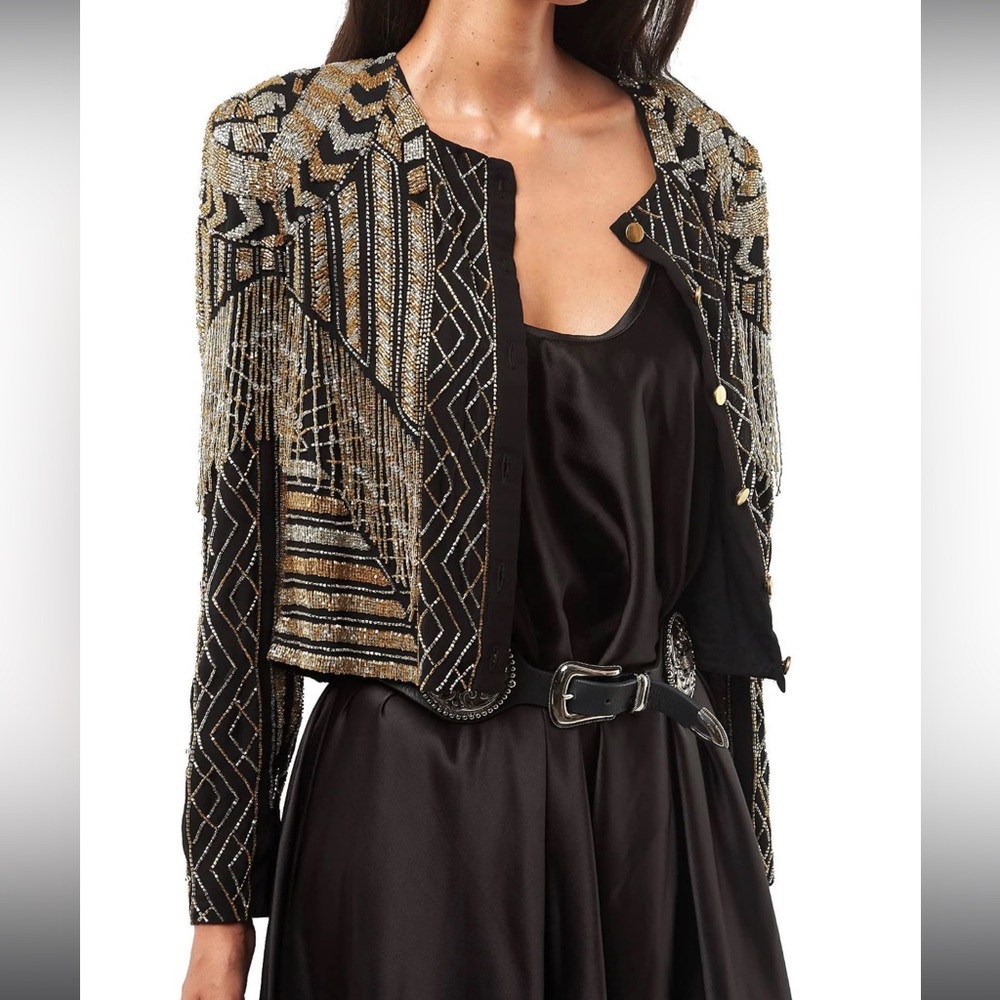 Seta Apparel Eclair beaded jacket top size S amazing condition